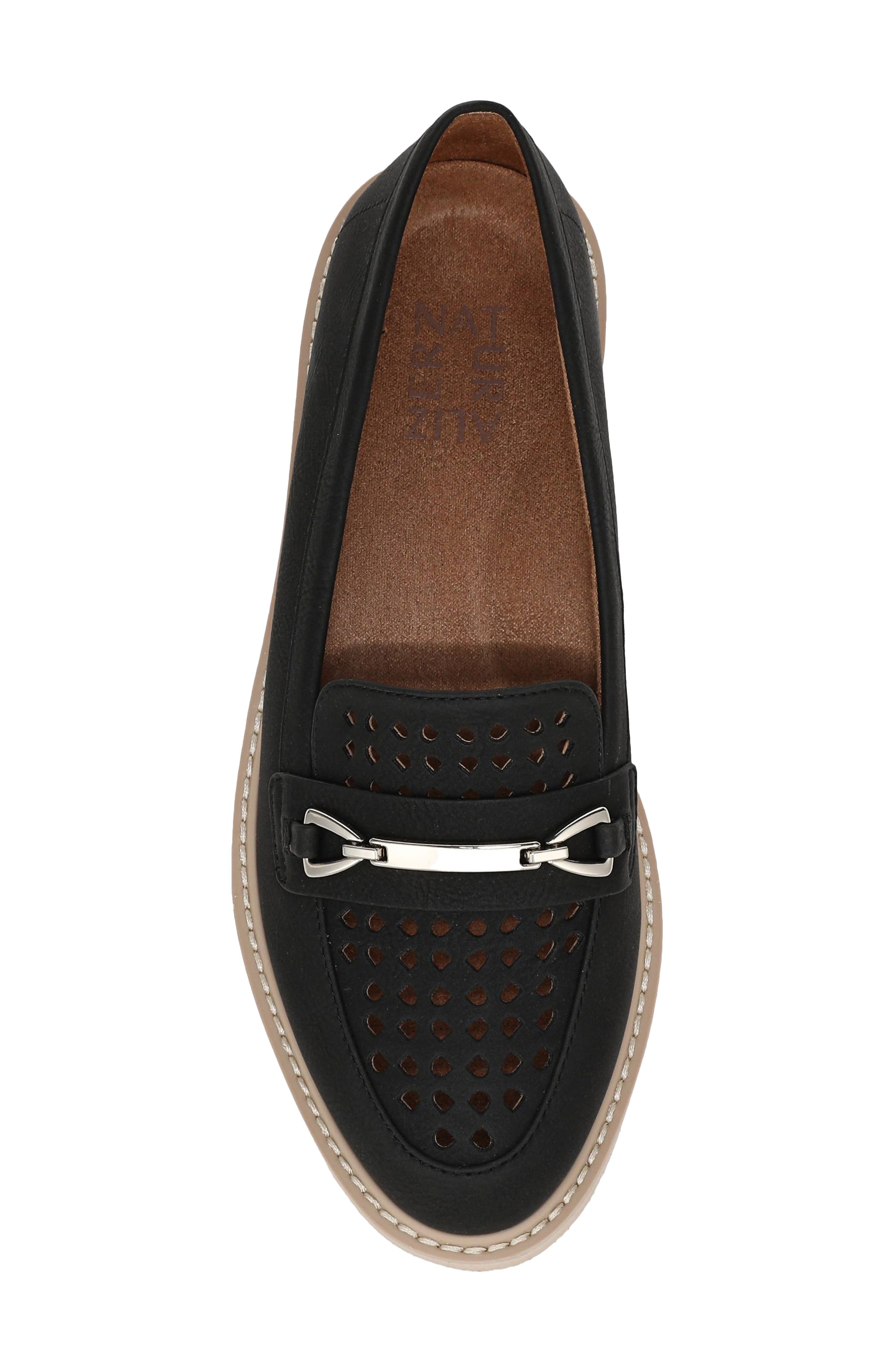 Naturalizer Elin Perforated Loafer Sneaker, Alternate, color, Black Perforated Faux Leather