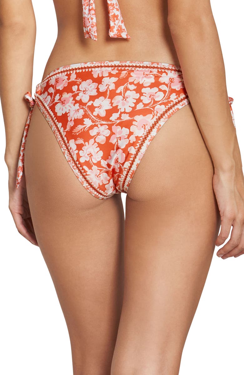 Cosita Linda Side Tie Bikini Bottoms, Alternate, color, Mandarin Tangerine
