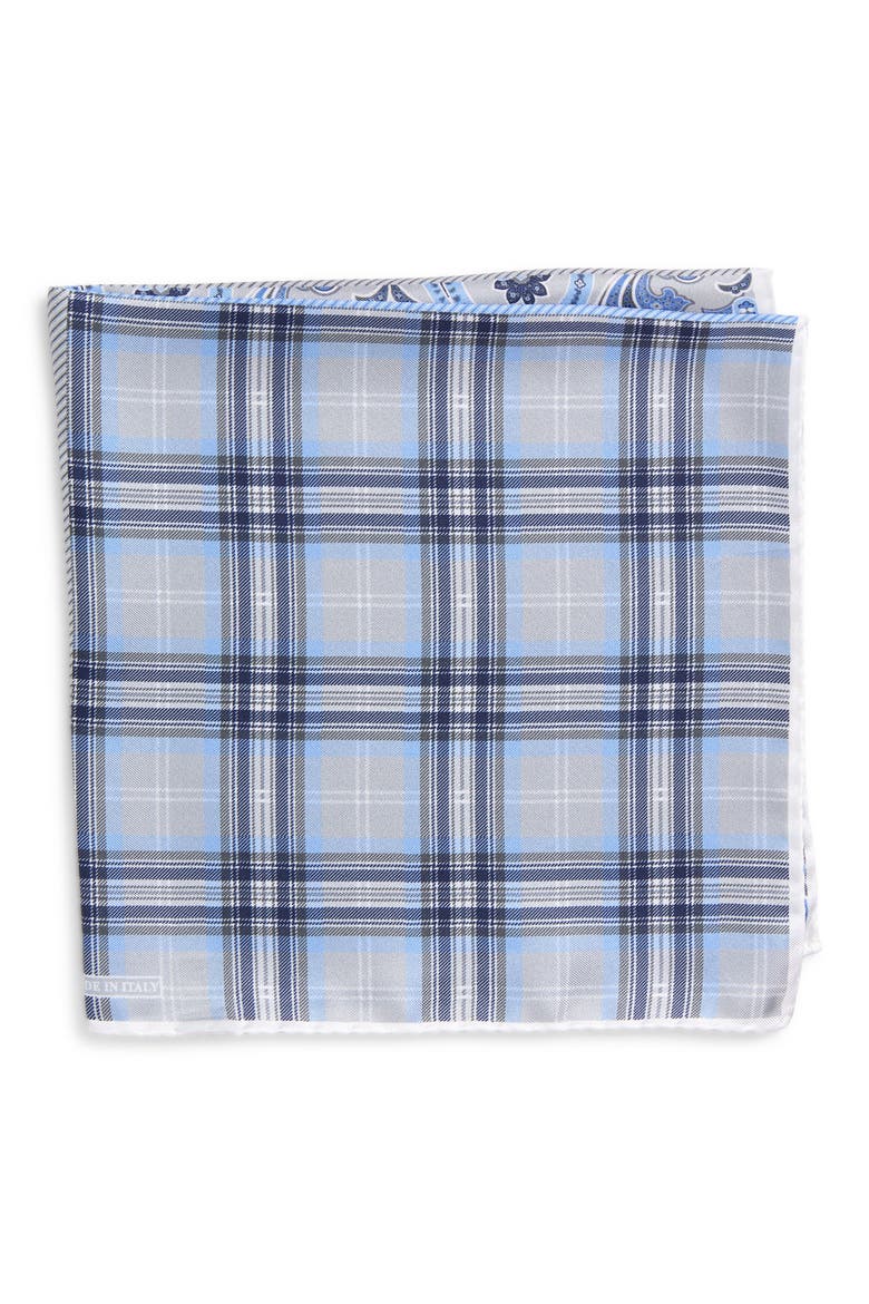 Panel Silk Pocket Square, Main, color, GREY