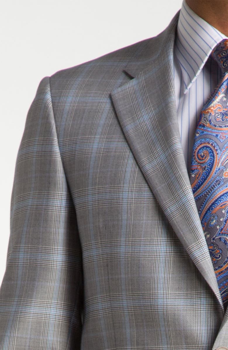 Robert Talbott Grey Glen Plaid Suit, Alternate, color, 
