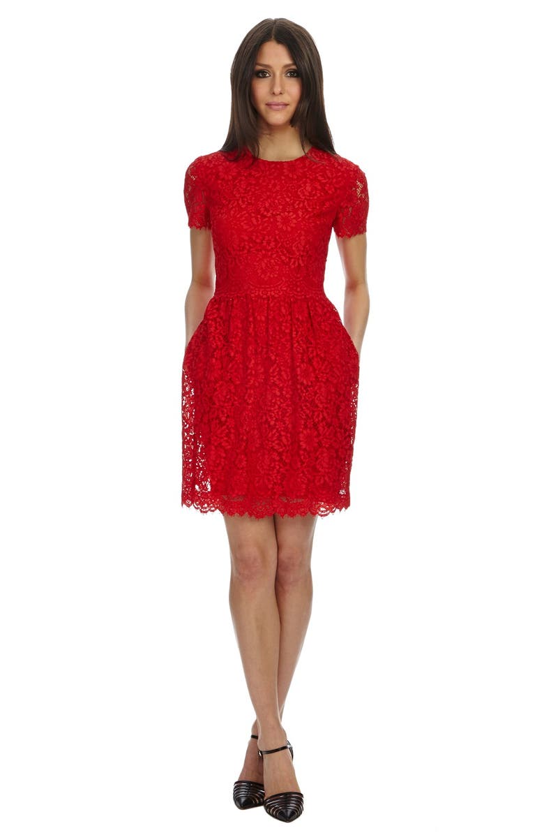 Donna Morgan Lace Fit & Flare Dress, Main, color,