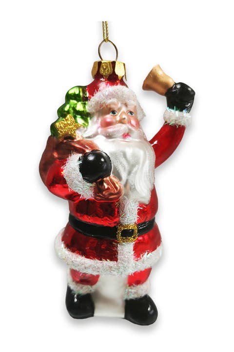 Santa Claus Coming To Town Glass Ornament