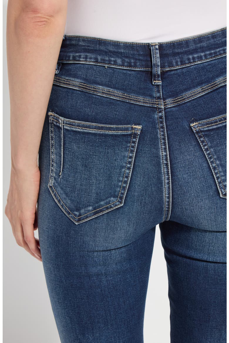 Estelle Pull-On Flare Ankle Jeans, Alternate, color, DARK MID WASH