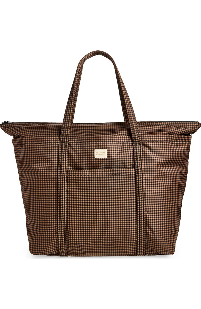 Loeffler Randall Dina Travel Tote, Main, color, Brown/ Black Check