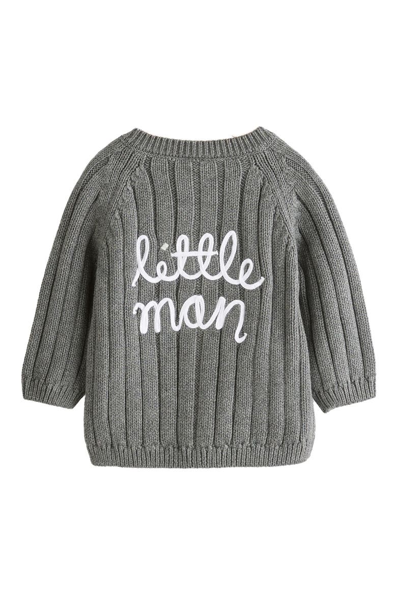 Kids' Little Man Organic Cotton Cardigan, Alternate, color, GREY