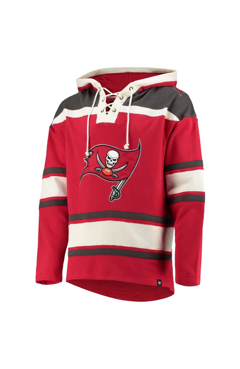 '47 Men's '47 Red Tampa Bay Buccaneers Lacer V-Neck Pullover Hoodie, Alternate, color, Red