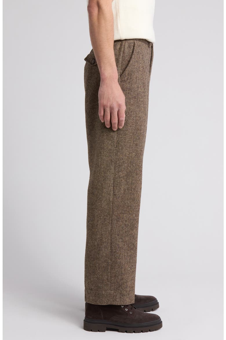 Herringbone Wool Blend Tweed Pants, Alternate, color, BROWN TWEED