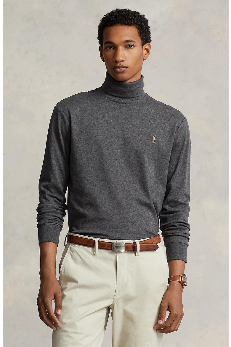 Soft Touch Cotton Turtleneck, Alternate, color, BARCLAY HEATHER