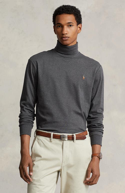Polo Ralph Lauren Soft Touch Cotton Turtleneck In Gray