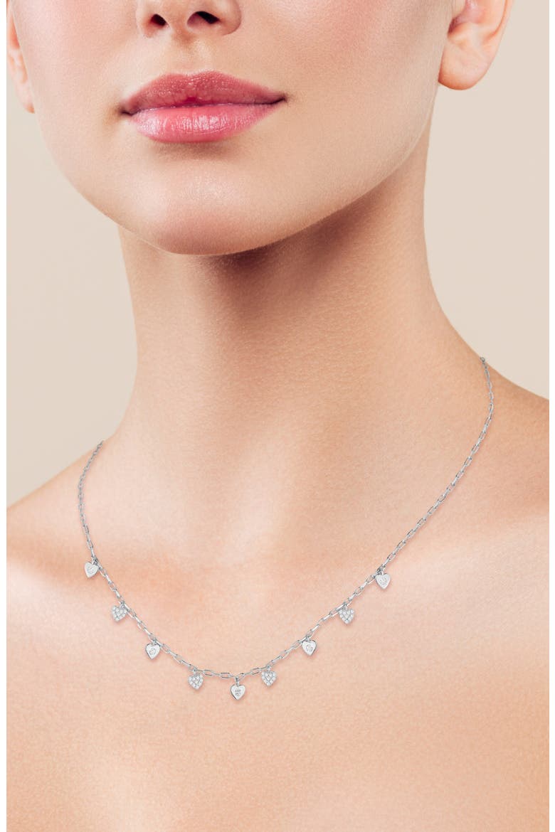 Heart Charm Necklace, Alternate, color, SILVER