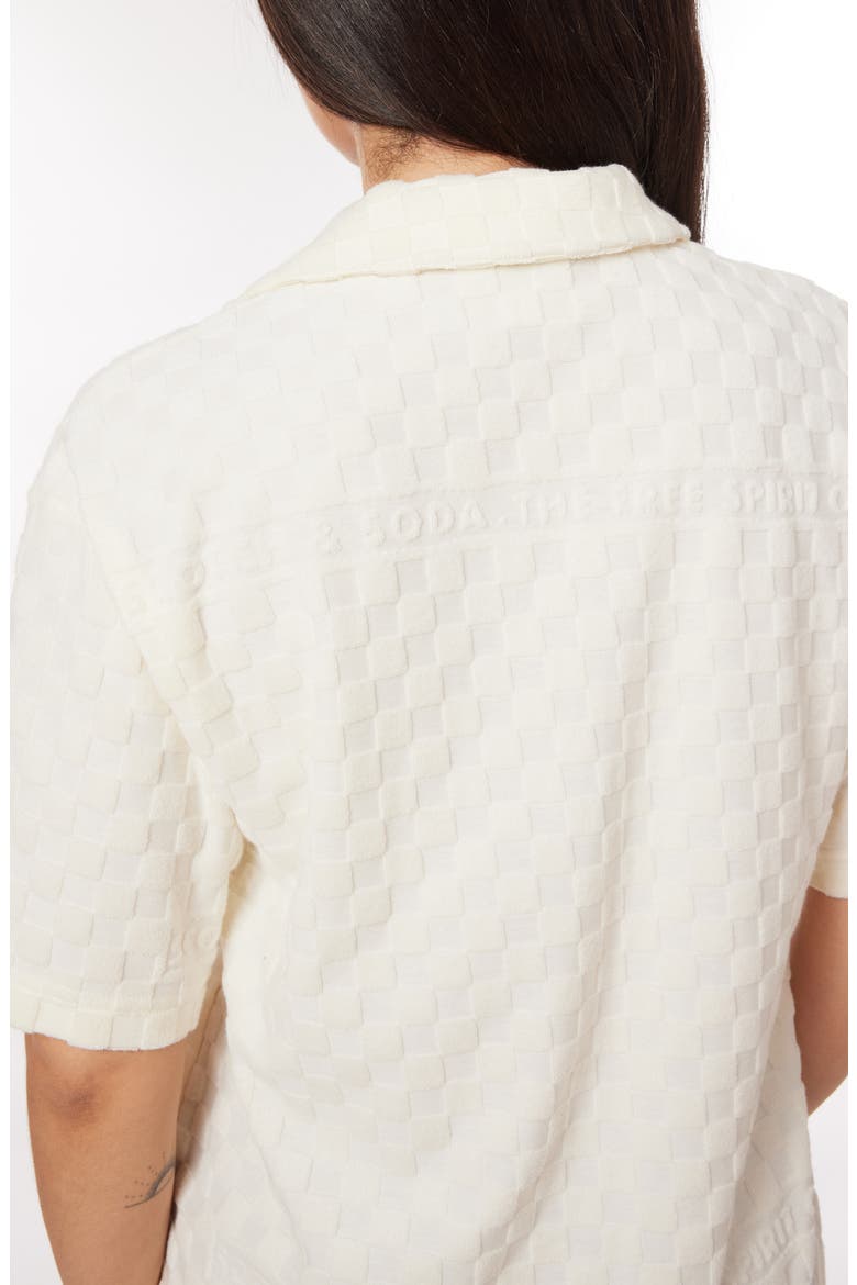 Terry Cloth Camp Shirt, Alternate, color, SOFT ICE