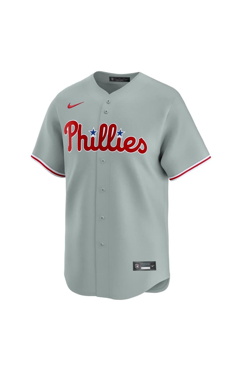 Nike Men's Nike J.T. Realmuto Gray Philadelphia Phillies Road Limited Player Jersey, Alternate, color,