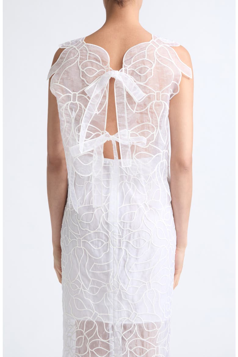 Aya Embroidered Crop Organza Top, Alternate, color, WHITE
