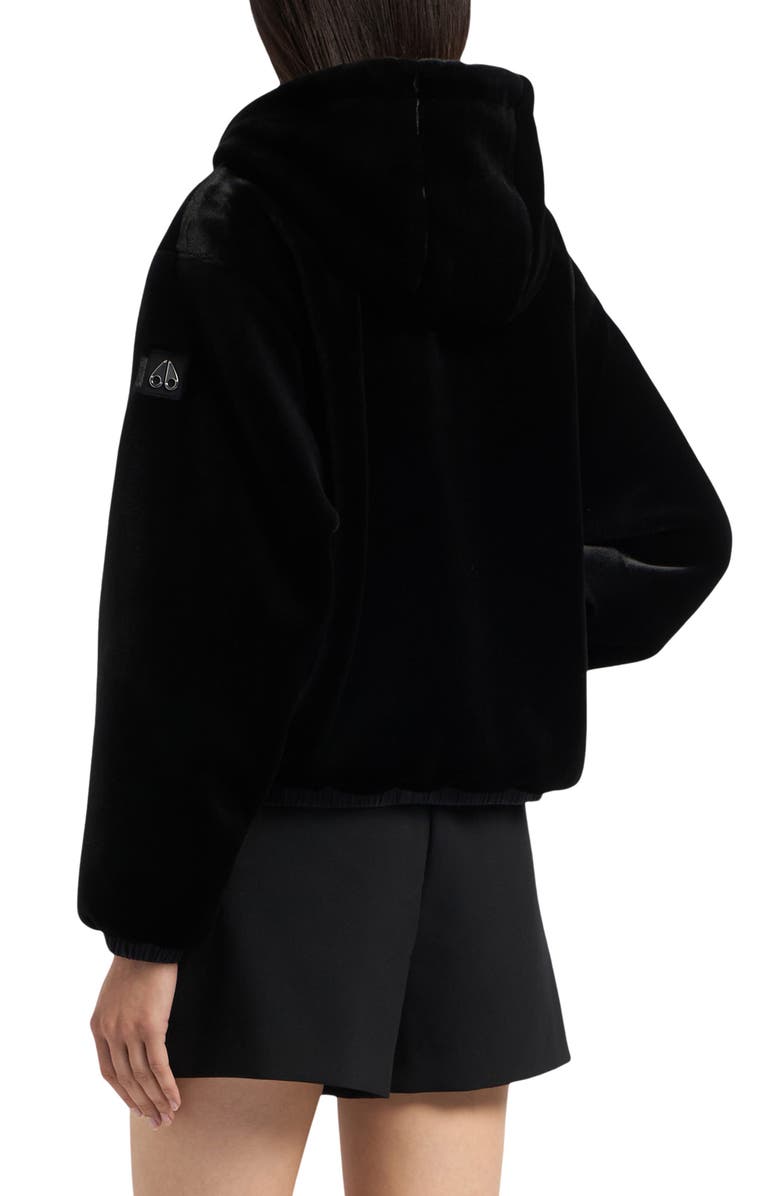Moose Knuckles Eaton Bunny Reversible Faux Fur Hooded Jacket, Alternate, color, Black/Black - 313