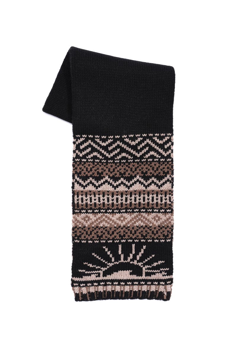 sun and wave novelty scarf, Alternate, color, black