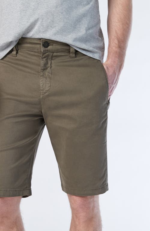 Mavi Jeans Jacob Flat Front Twill Shorts In Sage Twill