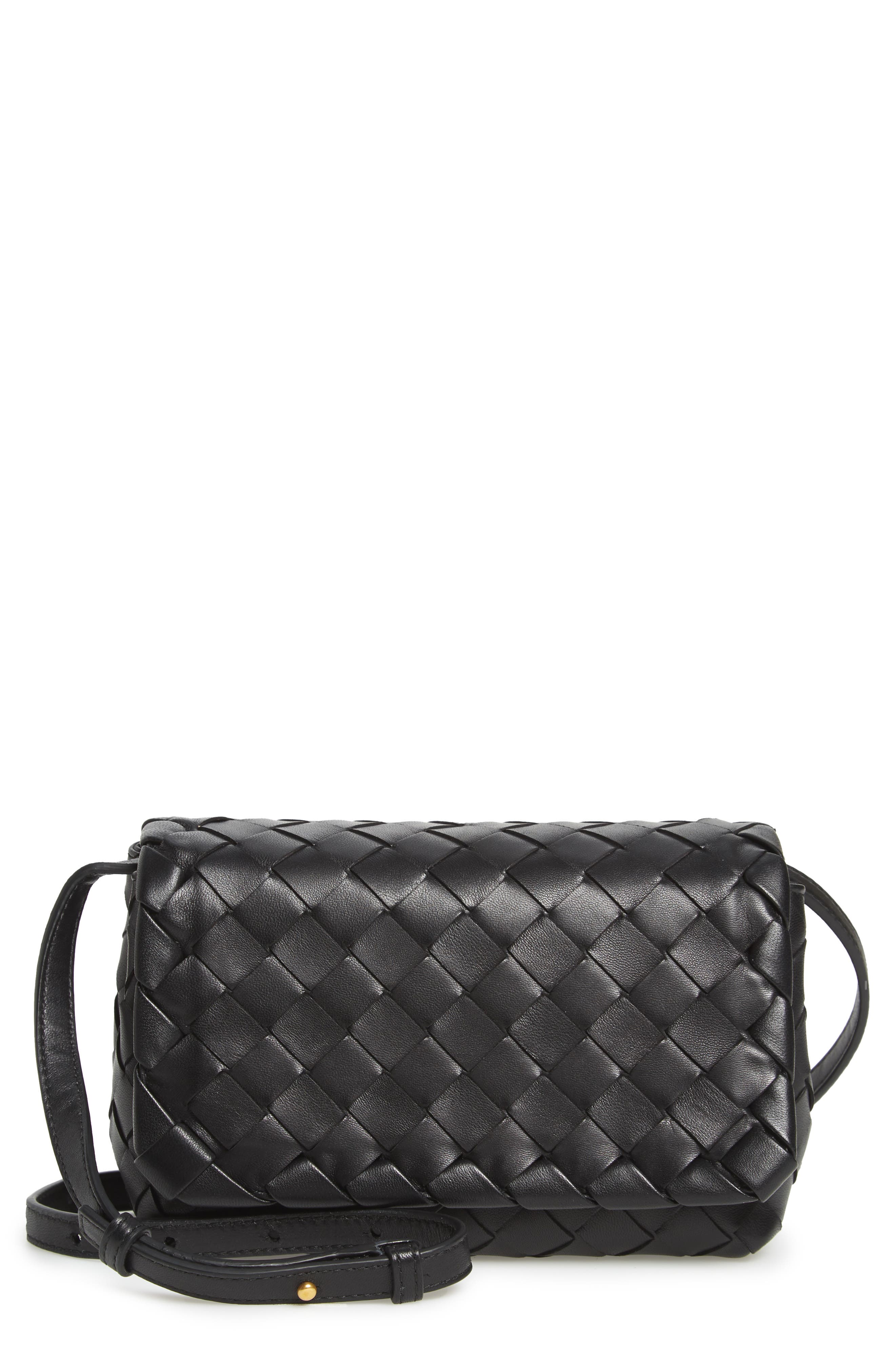 Bottega Veneta Mini Intrecciato Leather Crossbody Flap Bag, Main, color, 
