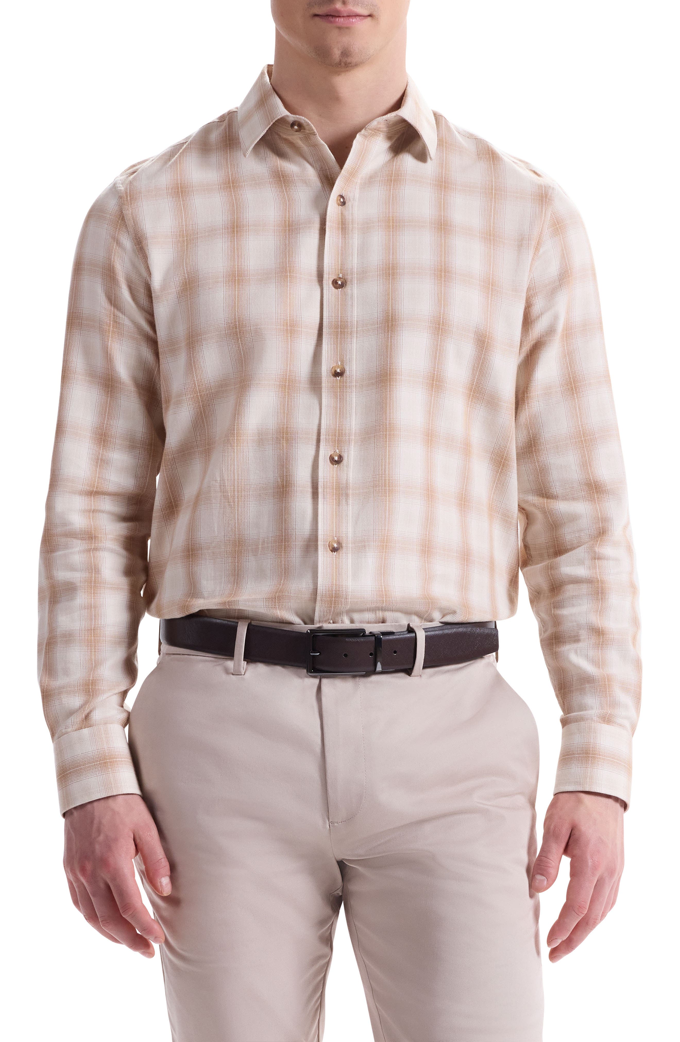 Julian Shaped Fit Plaid Button-Up Shirt