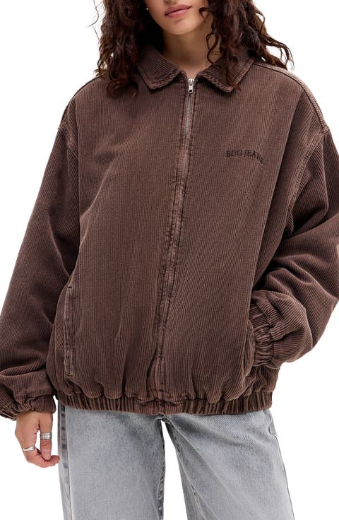 Oversize Corduroy Harrington Jacket