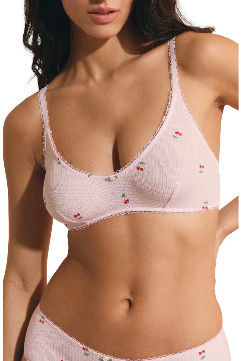 Sleepover Stretch Cotton Bralette, Main, color, IMP FOND ROSE