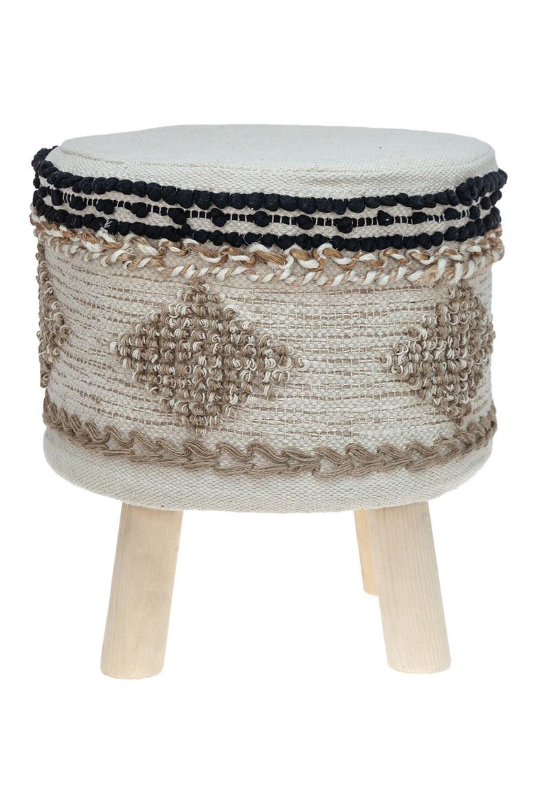 Bohemian Foot Stool, Main, color, BEIGE