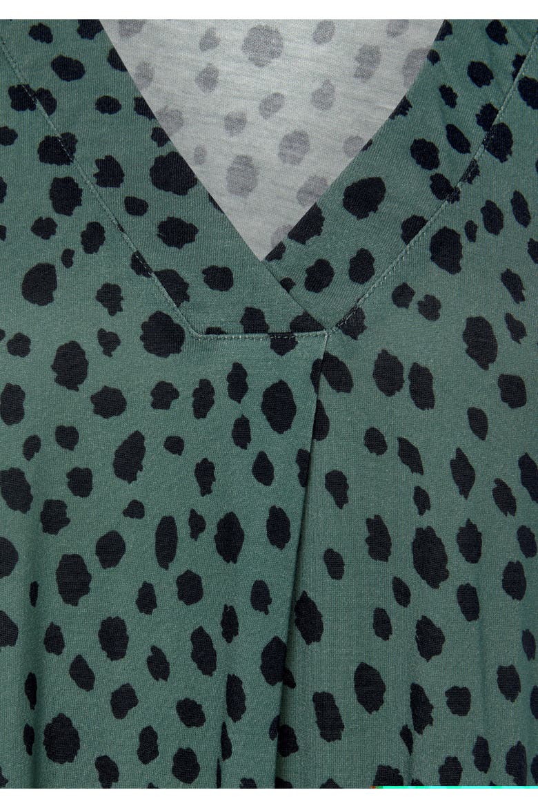 Printed V-Neck Tank Top, Alternate, color, Jade & Black