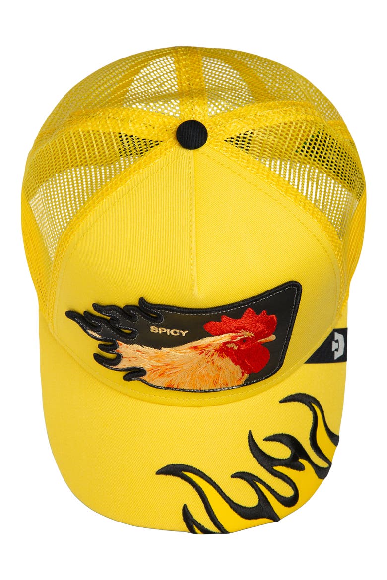 Spice Flames Patch Snapback Trucker Hat, Alternate, color, BEAM