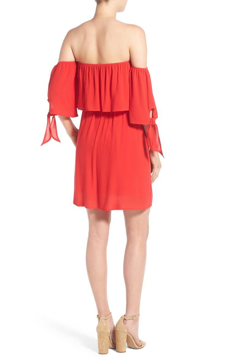 dee elle Off the Shoulder Dress, Alternate, color, RED