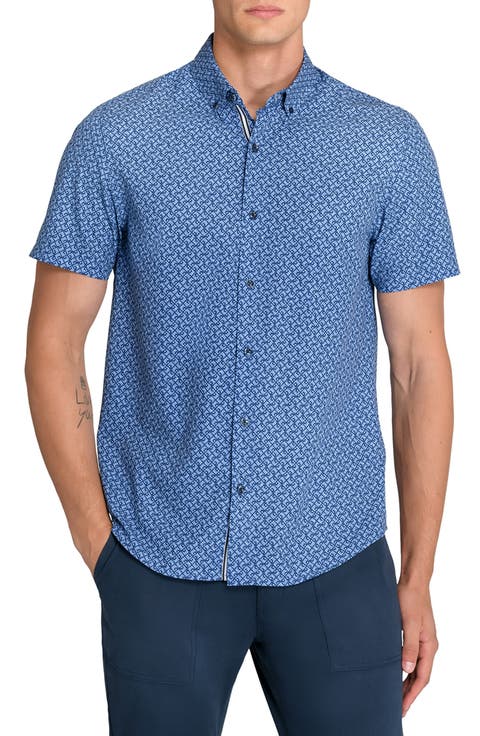 Geometric Woven Short Sleeve Basic