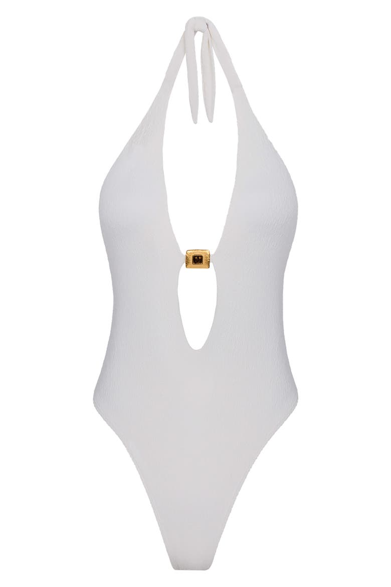 Firenze Liza Cutout One-Piece Swimsuit, Alternate, color, WHITE