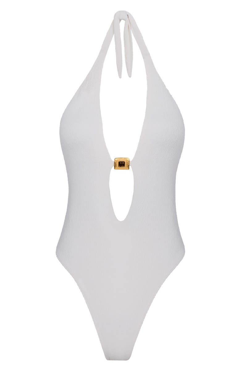 ViX Paula Hermanny Firenze Liza Cutout One-Piece Swimsuit, Alternate, color, White