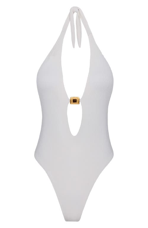Vix Paula Hermanny Firenze Liza Cutout One-piece Swimsuit In White