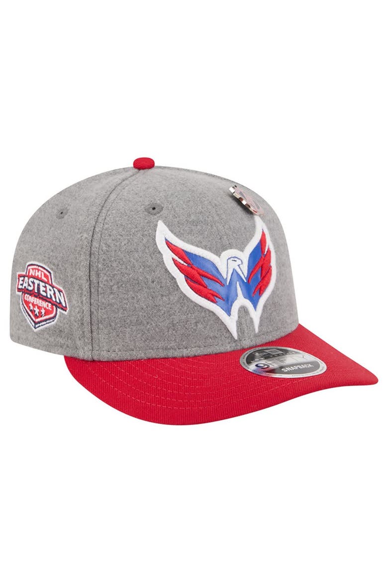 Men's New Era  Gray/Red Washington Capitals Wool Pin Low Profile 9FIFTY Snapback Hat, Main, color, Gray