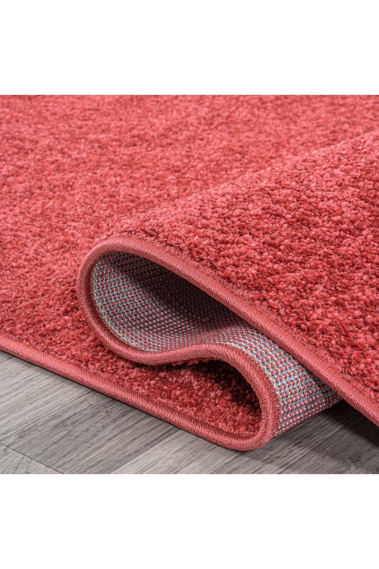 Haze Solid Low-Pile Oval Area Rug, Alternate, color, Crimson/Red