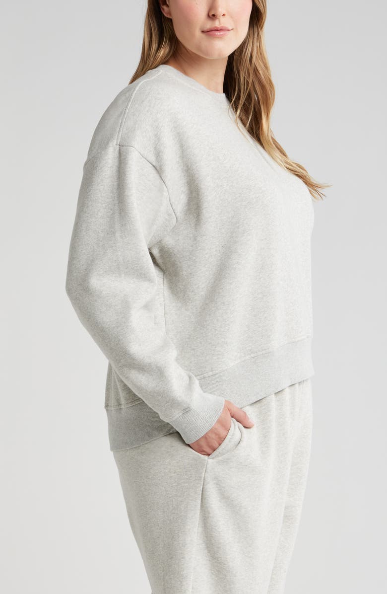 Zella Cloud Fleece Sweatshirt, Alternate, color, Grey Light Heather