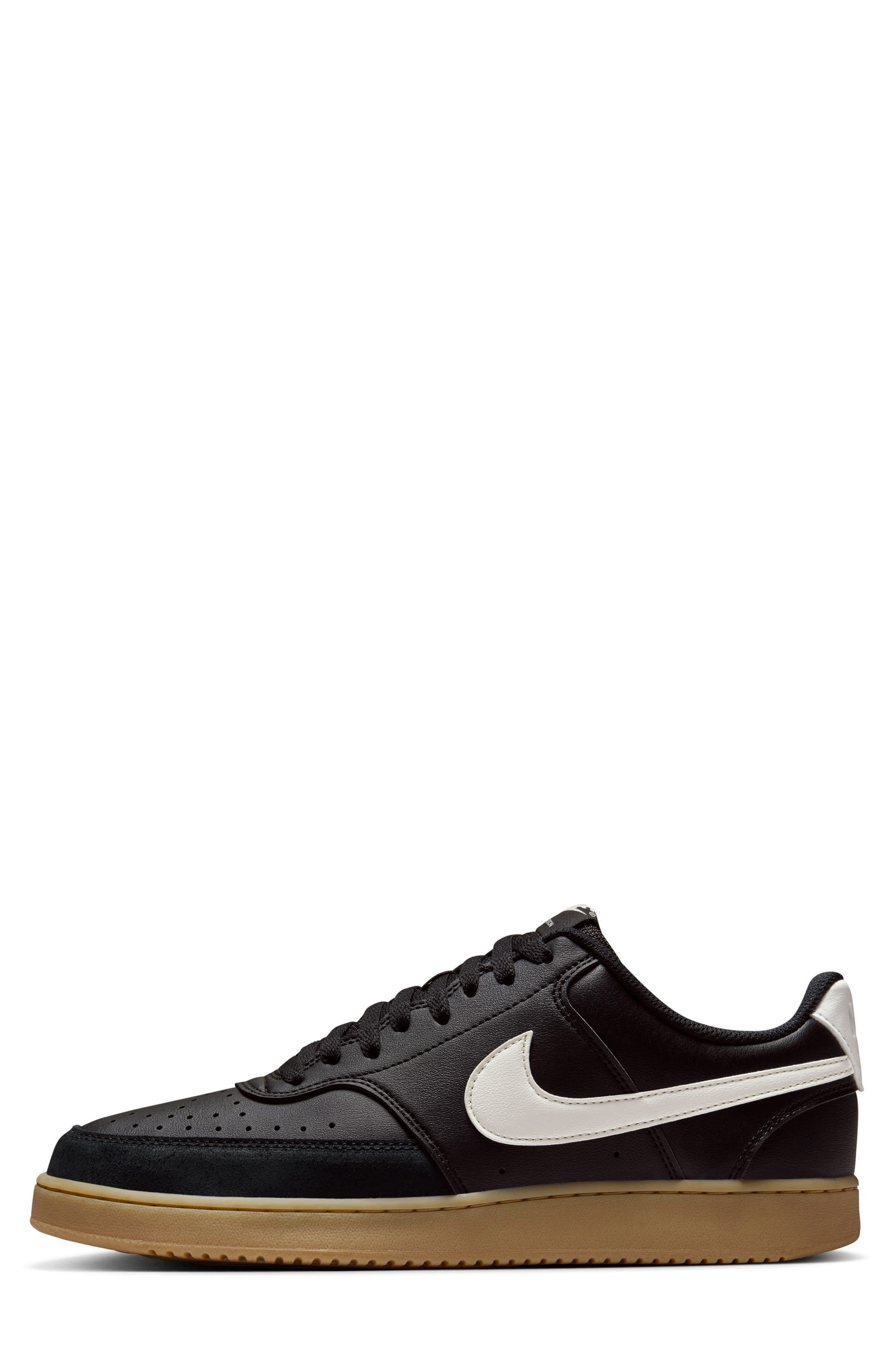 Nike Court Vision Low Sneaker, Alternate, color, Black/ Gum Light Brown