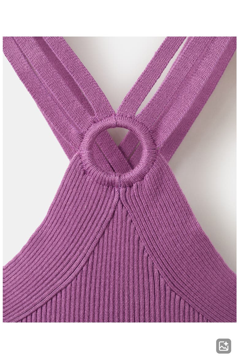 Cutout Knit Halter Top, Alternate, color, PURPLE