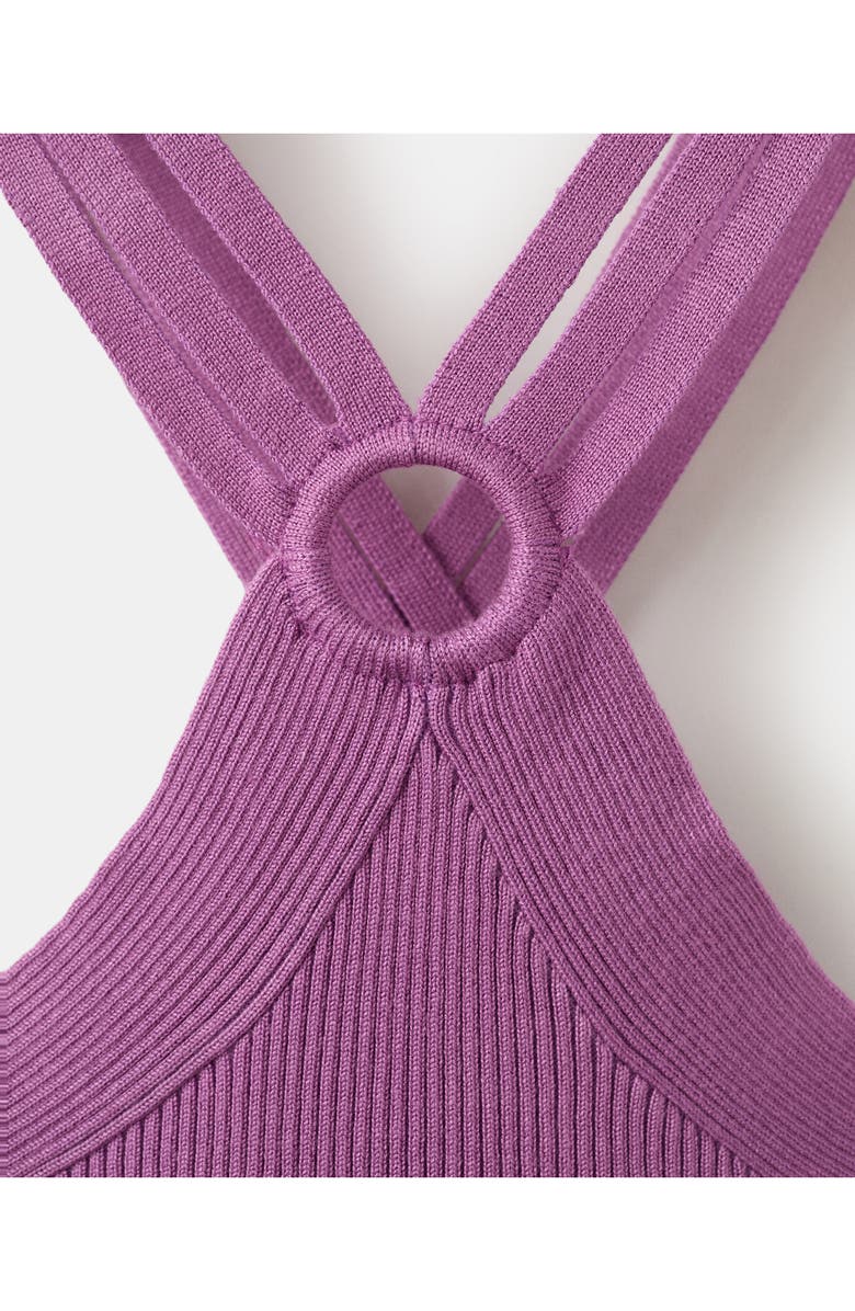 MANGO TEEN Cutout Knit Halter Top, Alternate, color, 