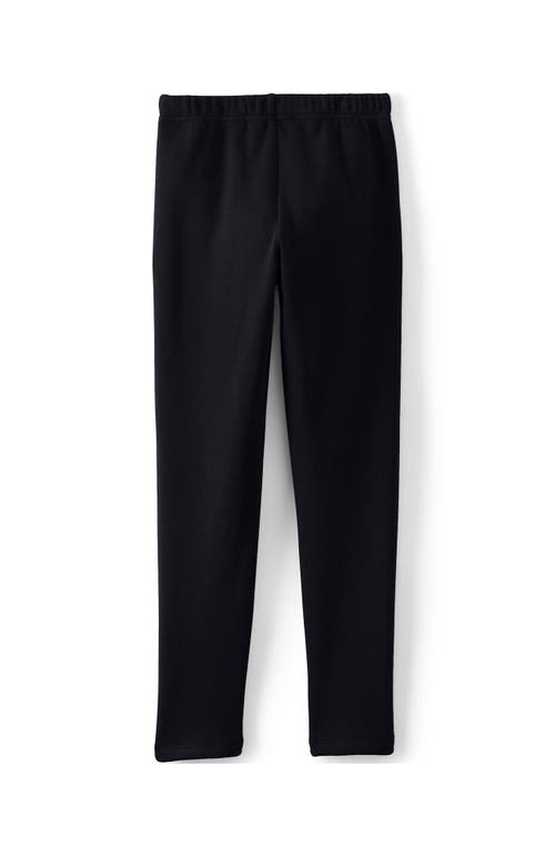 Lands' End Girls Fleece Lined Leggings In Black