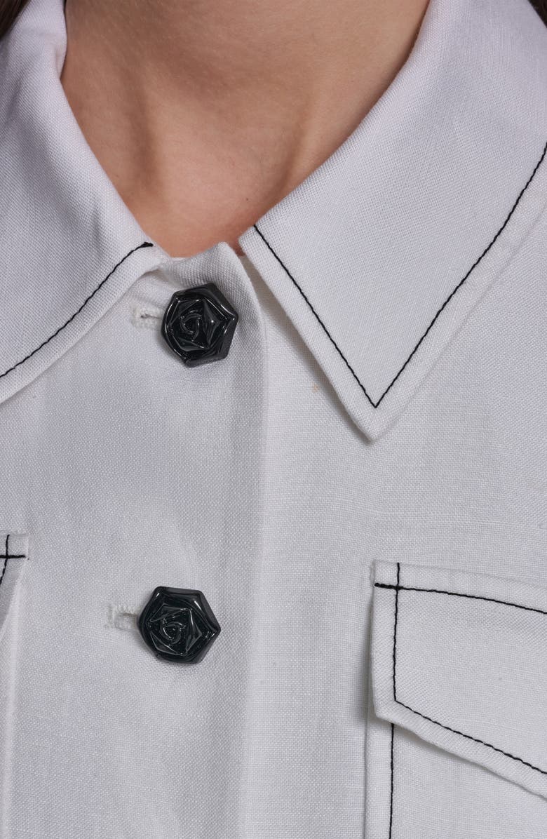 KARL LAGERFELD PARIS Linen Blend Jacket, Alternate, color, 