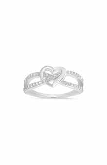 Queen Jewels Sterling Silver Heart Cubic Zirconia Ring