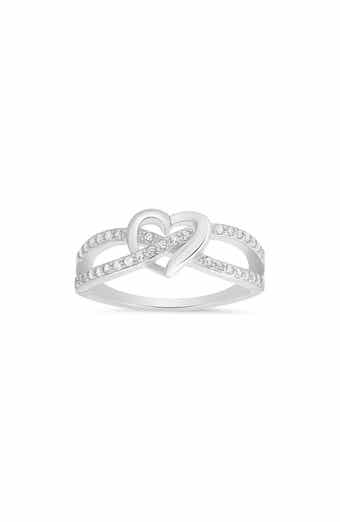 Queen Jewels Sterling Silver Heart Cubic Zirconia Ring