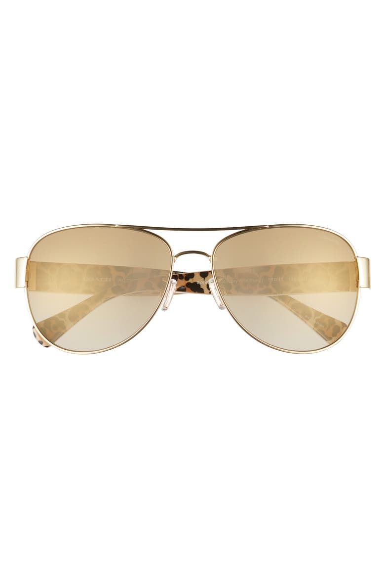 58mm Gradient Lens Aviator Sunglasses, Alternate, color, GOLD/ IVORY GRADIENT FLASH