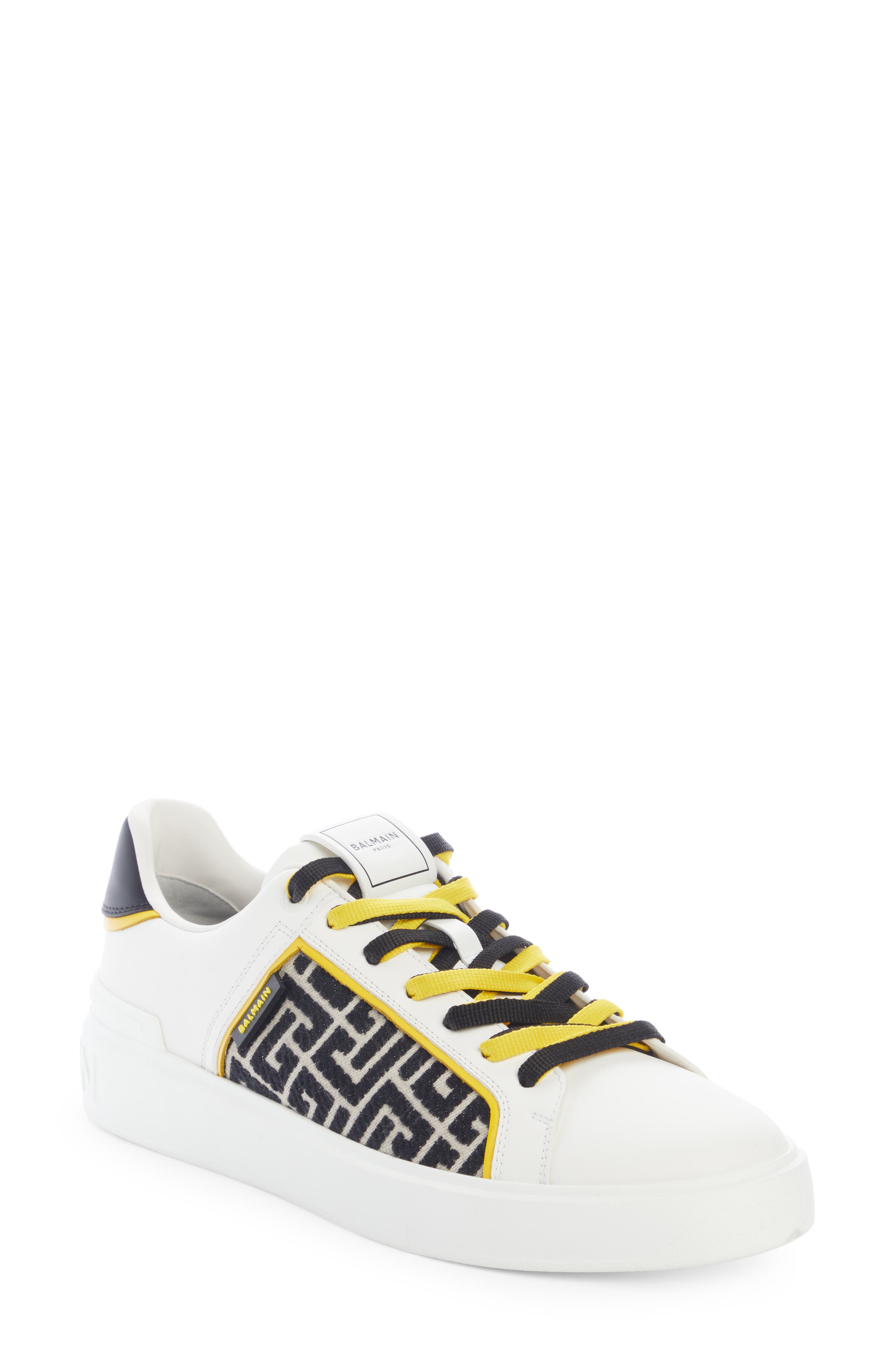Balmain B-Court Monogram Low Top Sneaker, Main, color, 