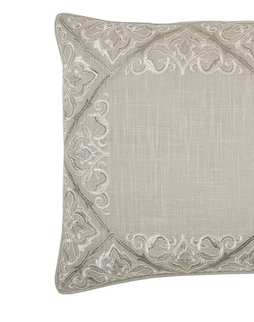 Elisabeth York Rhea Floral Solid Gray Cotton Decor Throw Pillow, 14" X 22" In Gray
