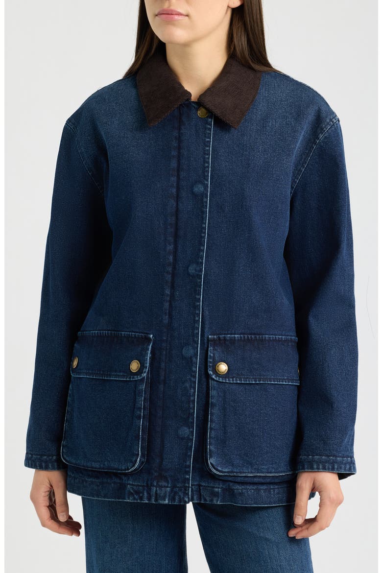 Cascades Denim Barn Coat, Alternate, color, DARK WASH