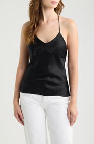 Reformation Natasia Satin Halter Neck Top