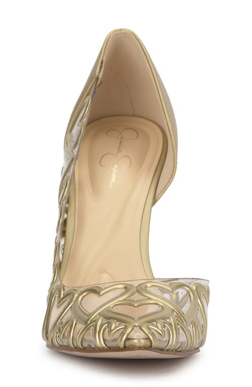 Jessica Simpson Palvin Half D'orsay Pointed Toe Pump In Gold