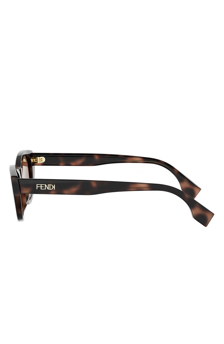 Fendi Lettering 51mm Cat Eye Sunglasses, Alternate, color, Havana / Other / Brown