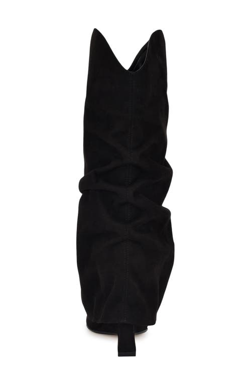Nine West Amazin Foldover Shaft Pointed Toe Wedge Boot In Black